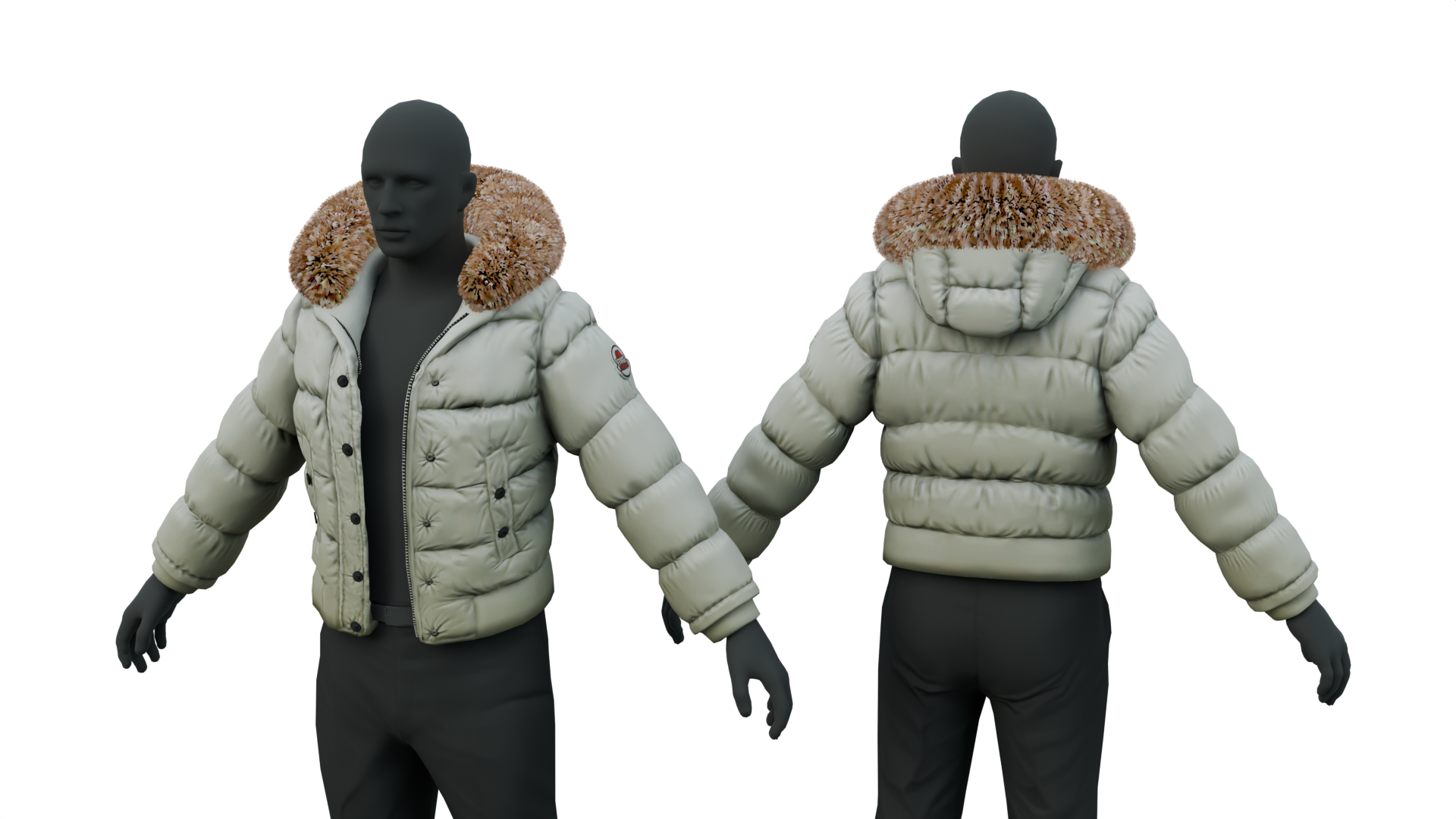 Puffer Jacket FiveM 3D Clothing Assets – Outfit-Vorschau 4