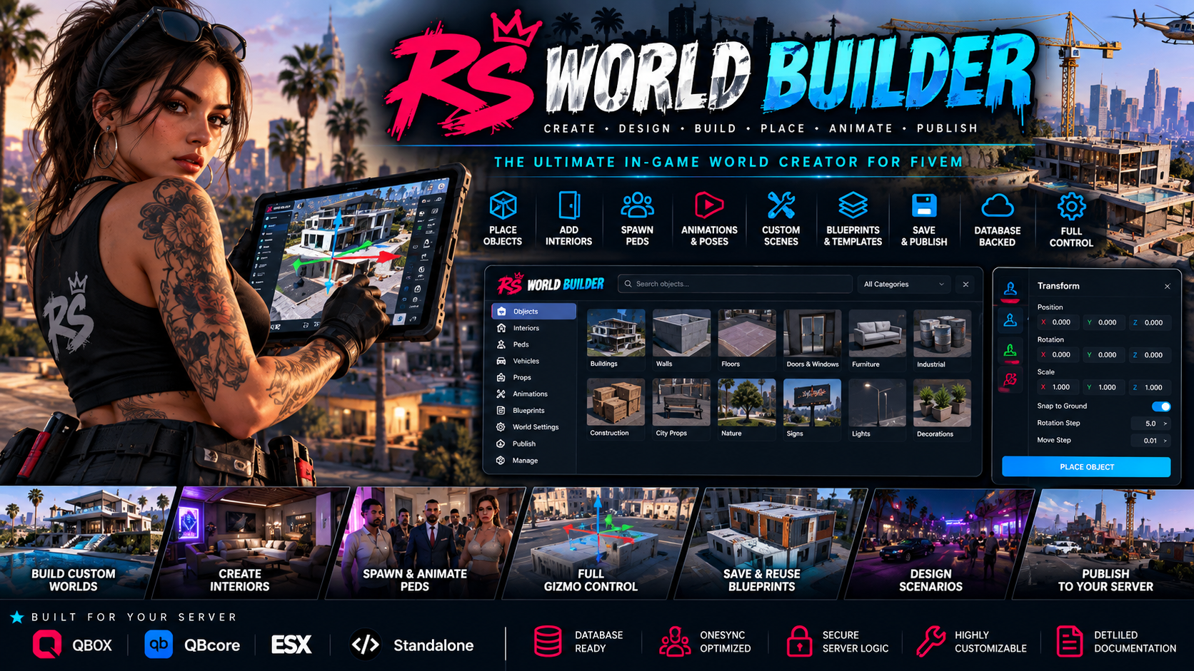 RS WorldBuilder - Prop Placer, Ped, Anim, Advanced in-game world and scene creation