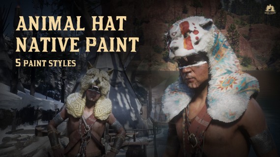 Hawk Animal Hat Native Paint