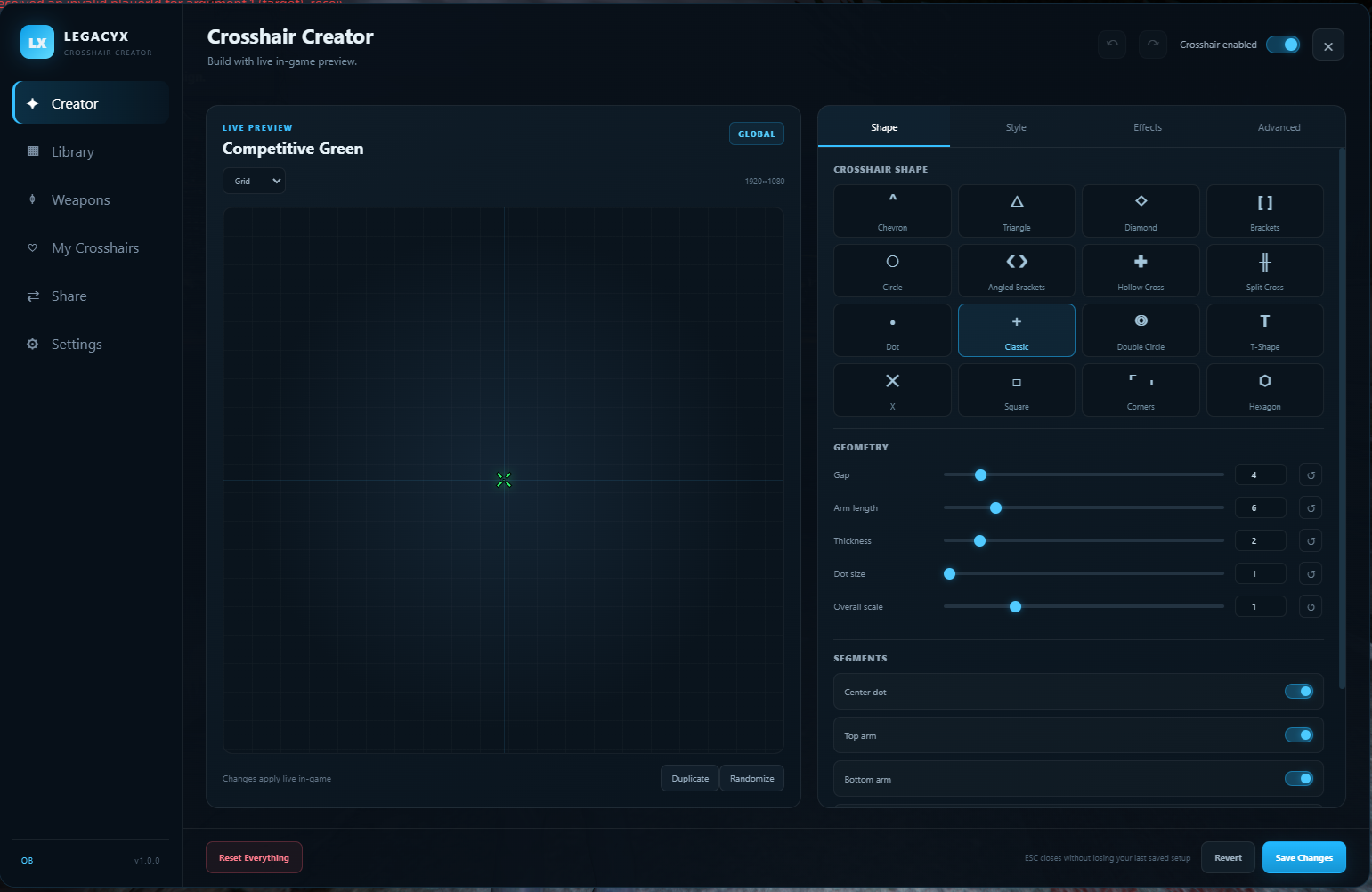 LegacyX CrossHair System