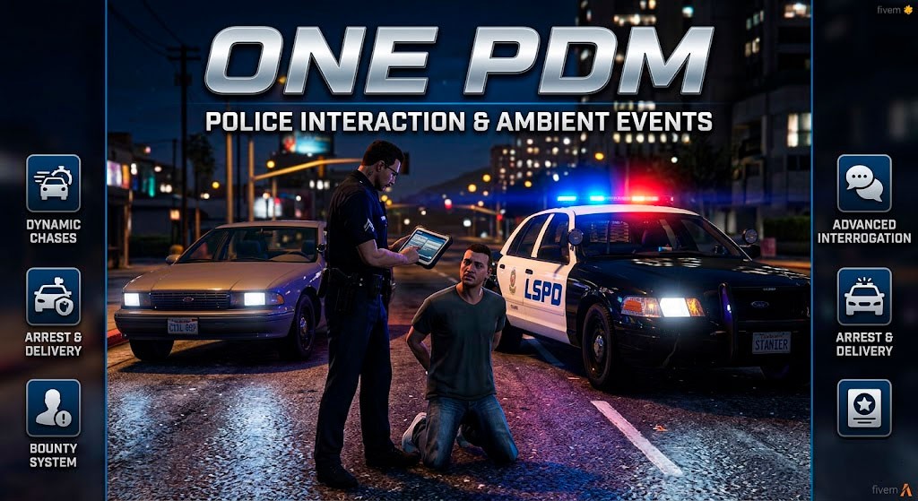 🚨 ONE PDM - ADVANCED POLICE INTERACTION & AMBIENT EVENTS 🚨100% OPEN SOURCE