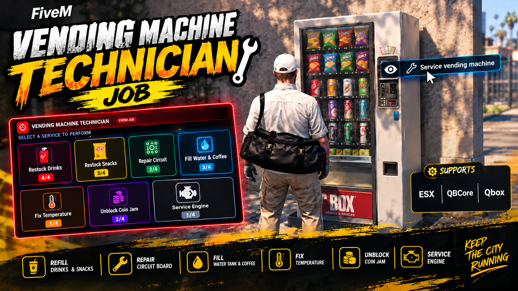 Fivem Vending Technician Machine Job | ESX, Qbcore, Qbox