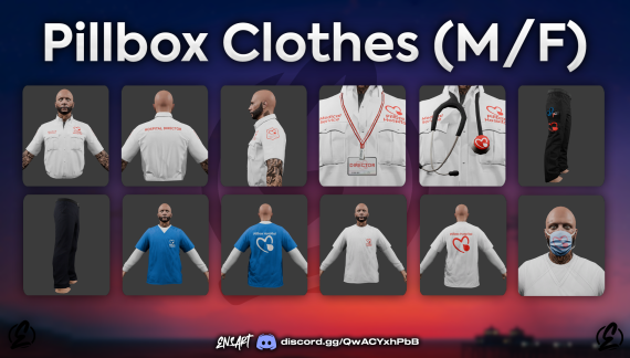Pillbox Hospital Clothes Pack ( Male & Female )