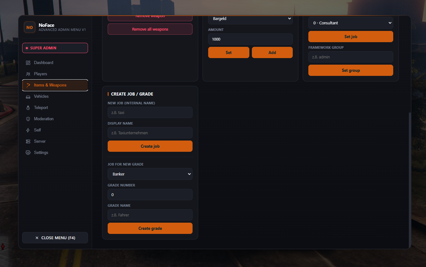 [ESX/QbCore/Standalone] NoFace Adminmenu V2.0.1