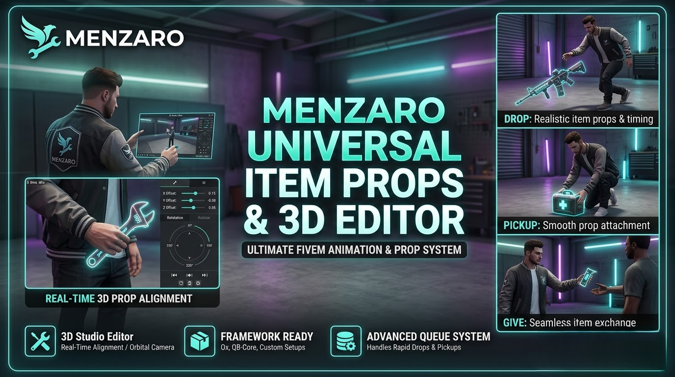 Menzaro Universal Item Props & 3D Editor