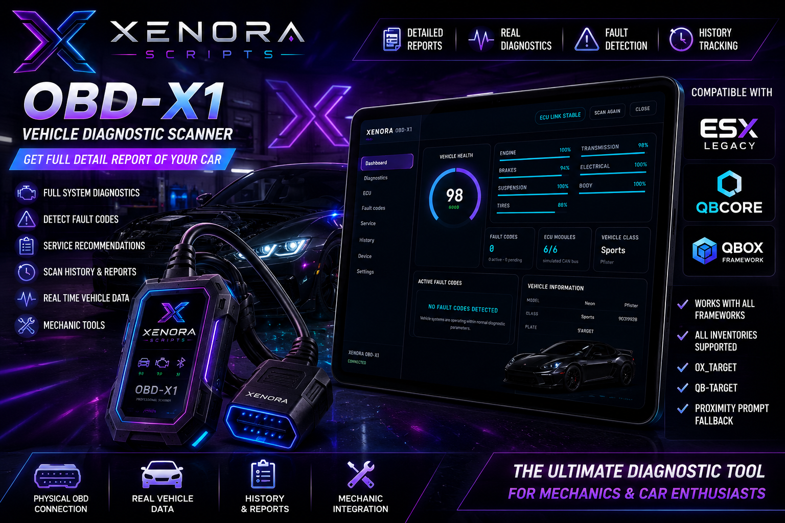 Xenora OBD Real Vehicle Diagnostics