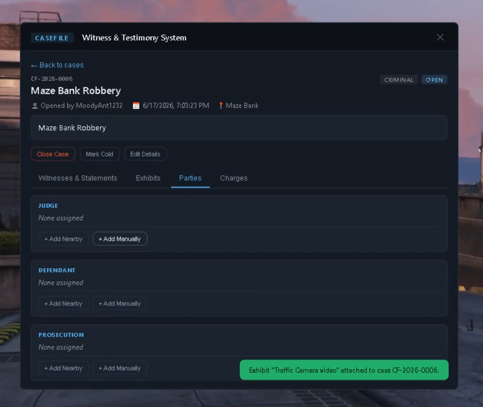 CaseFile — Case Management & Testimony System
