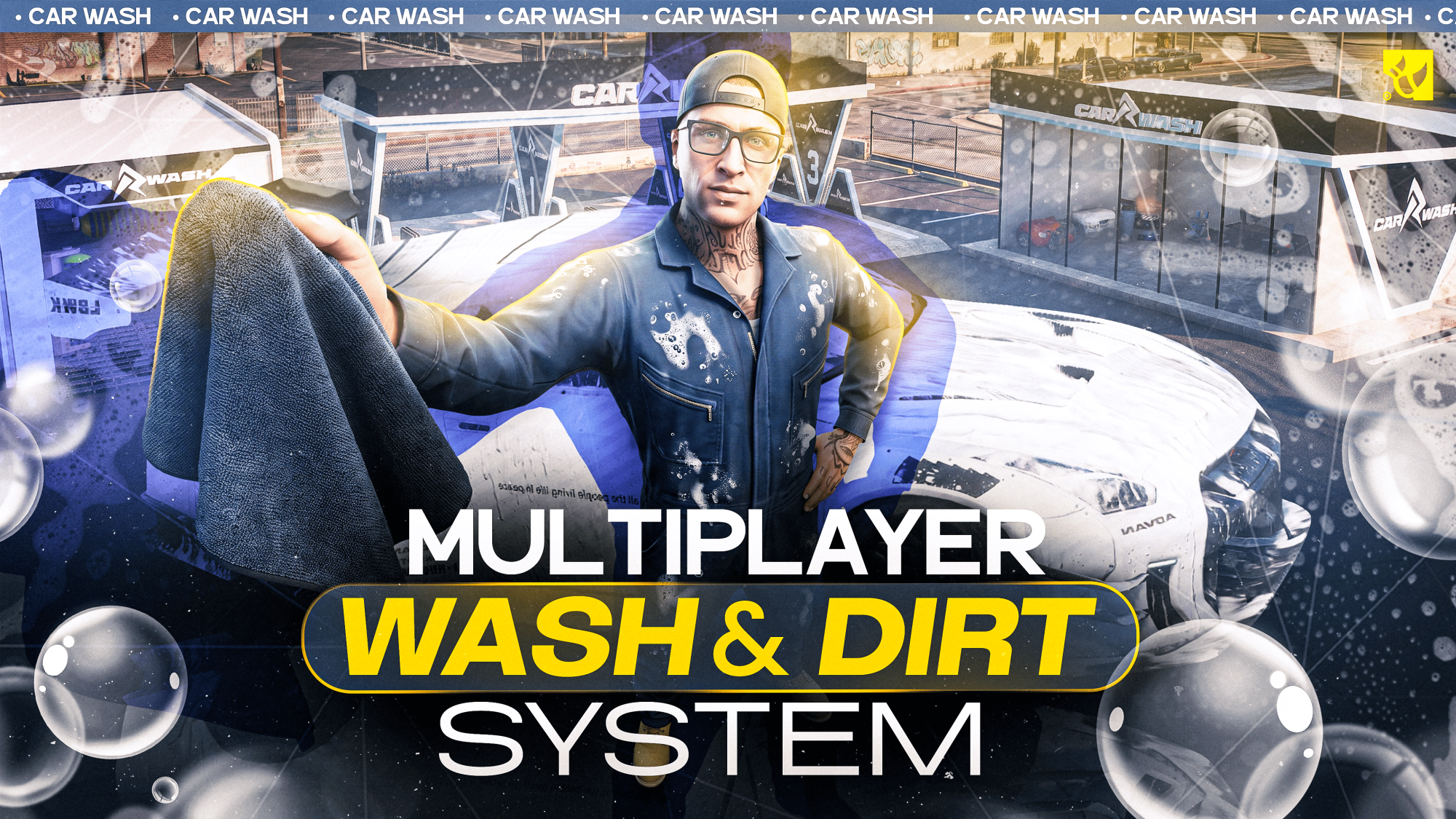 Frkn-Car Wash Job , 5 Color Custom MLO & +40 Custom Props Open Source | frkn