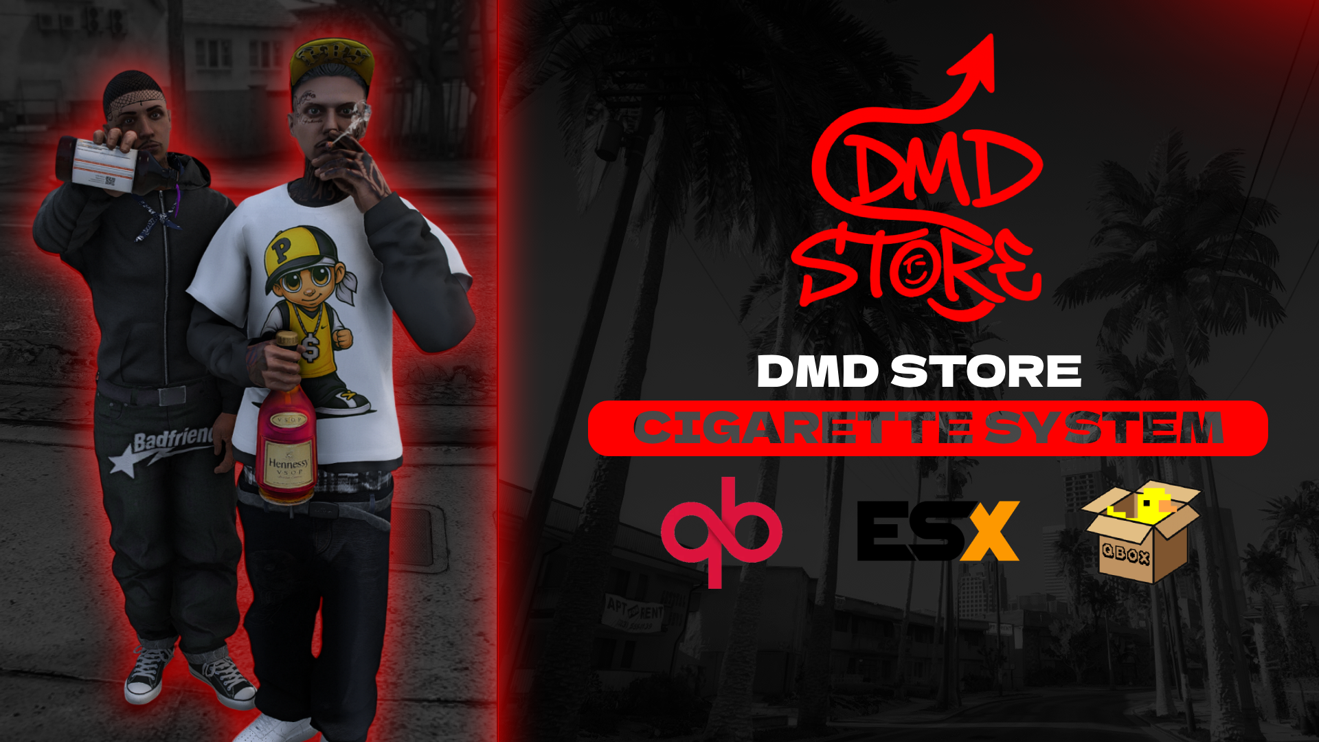 DMD Store Advanced Cigarette System | 50 Packs, Real Smoke, Filters | QB ESX QBox