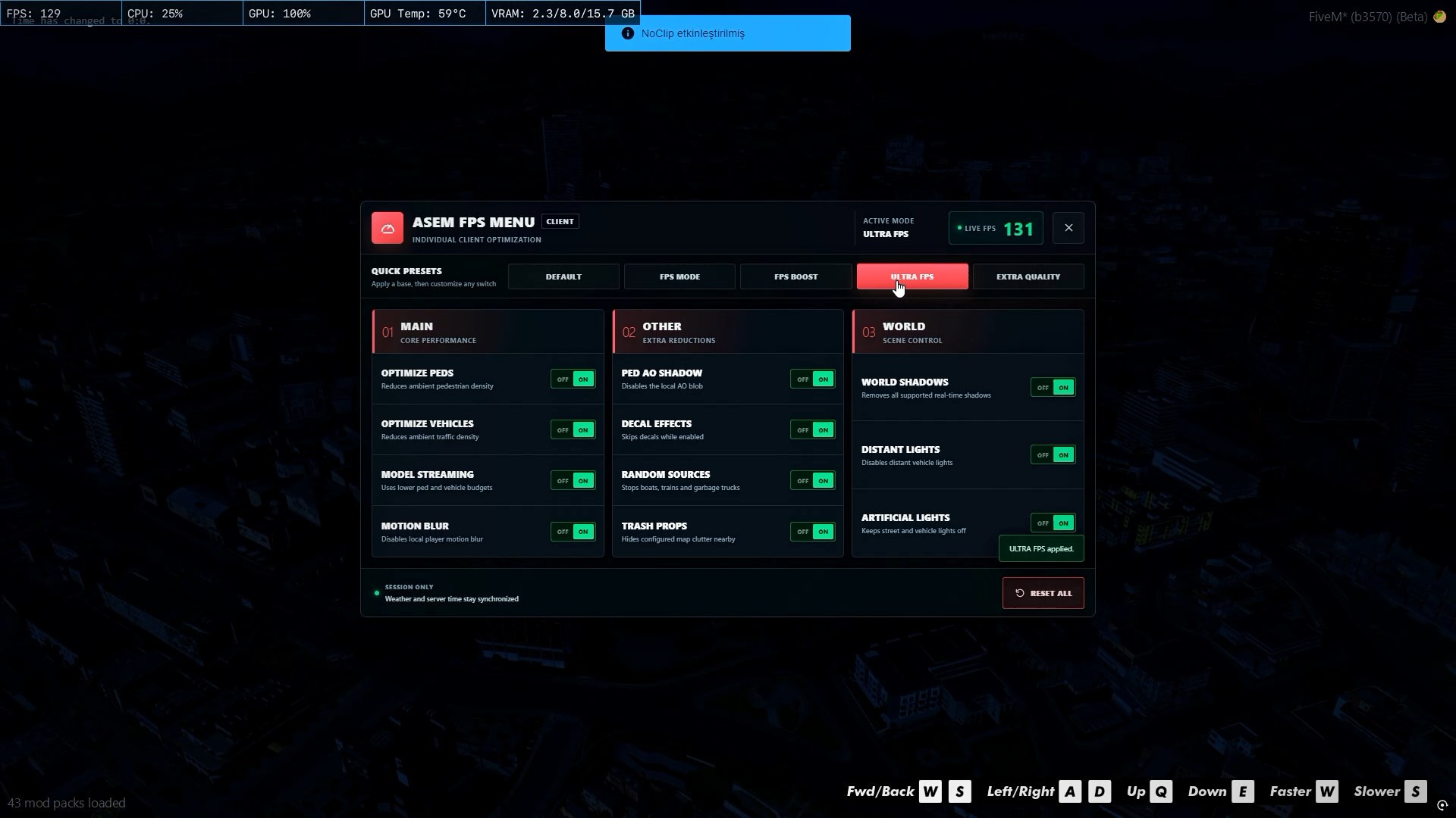 FiveM FPS BOOST Menu | Ultra Performance & Live FPS Counter