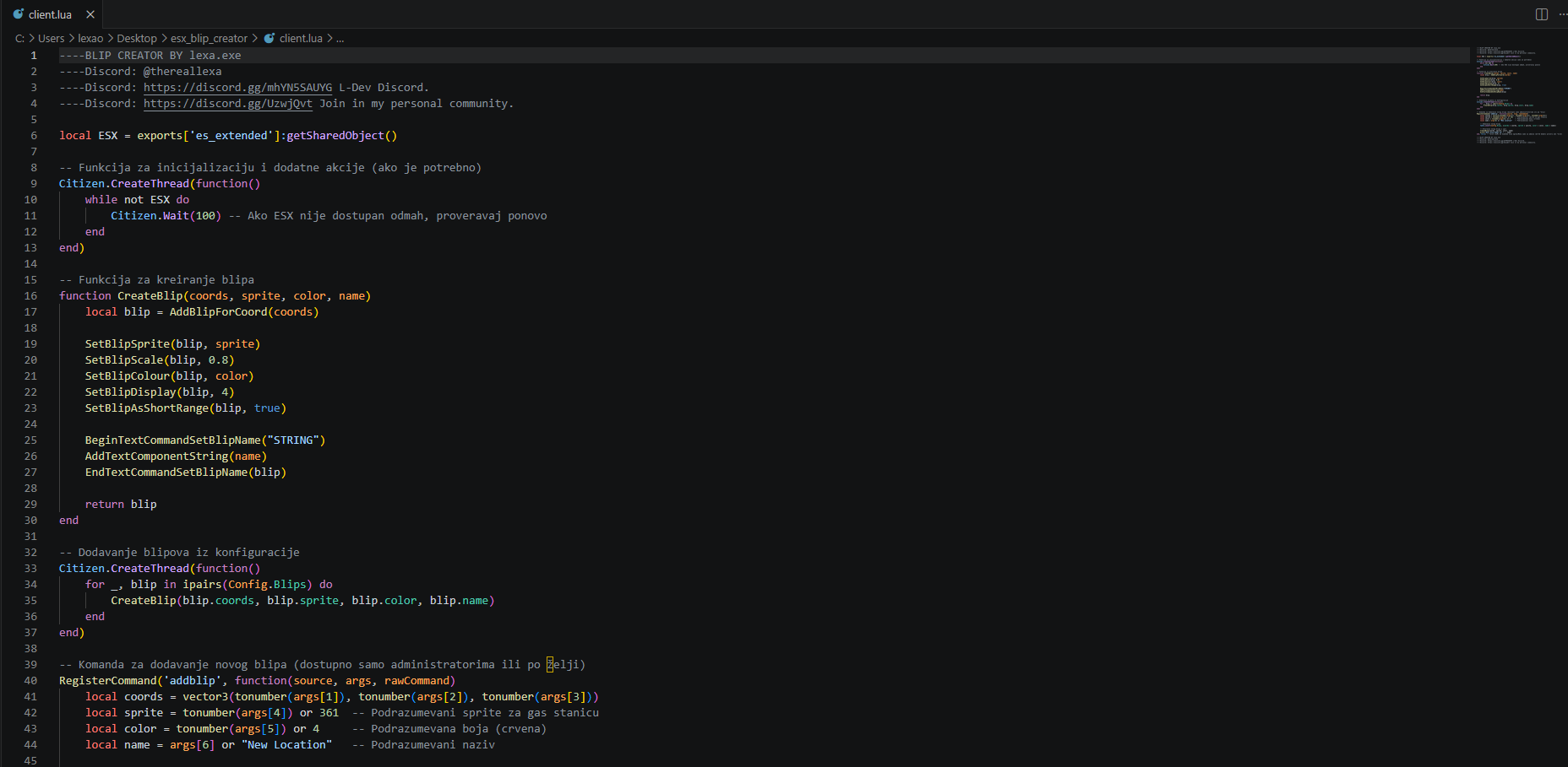 ⚡ BlipCreator ESX