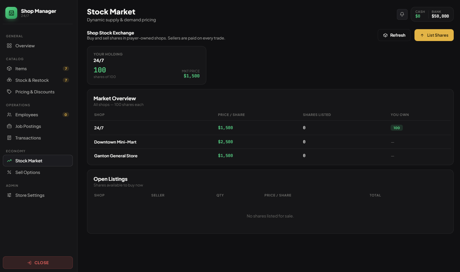Herd Shop Creator — Player-Owned Shops & In-Game Shop Builder