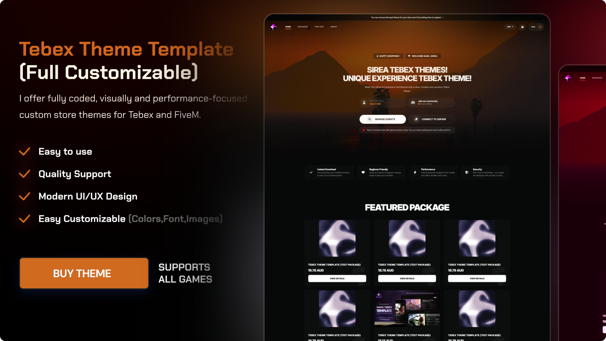 FADE  | Premium Tebex Theme Template