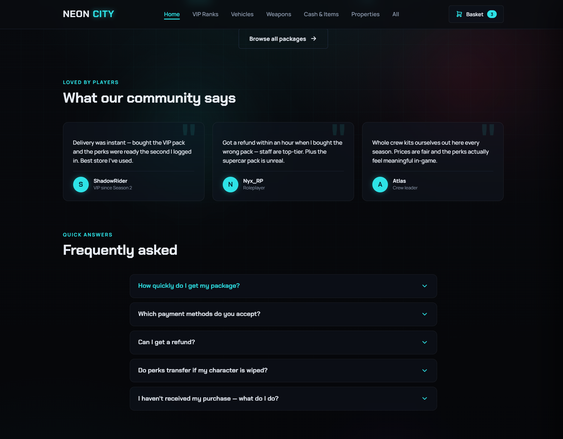 NEON CITY - Premium TEBEX theme