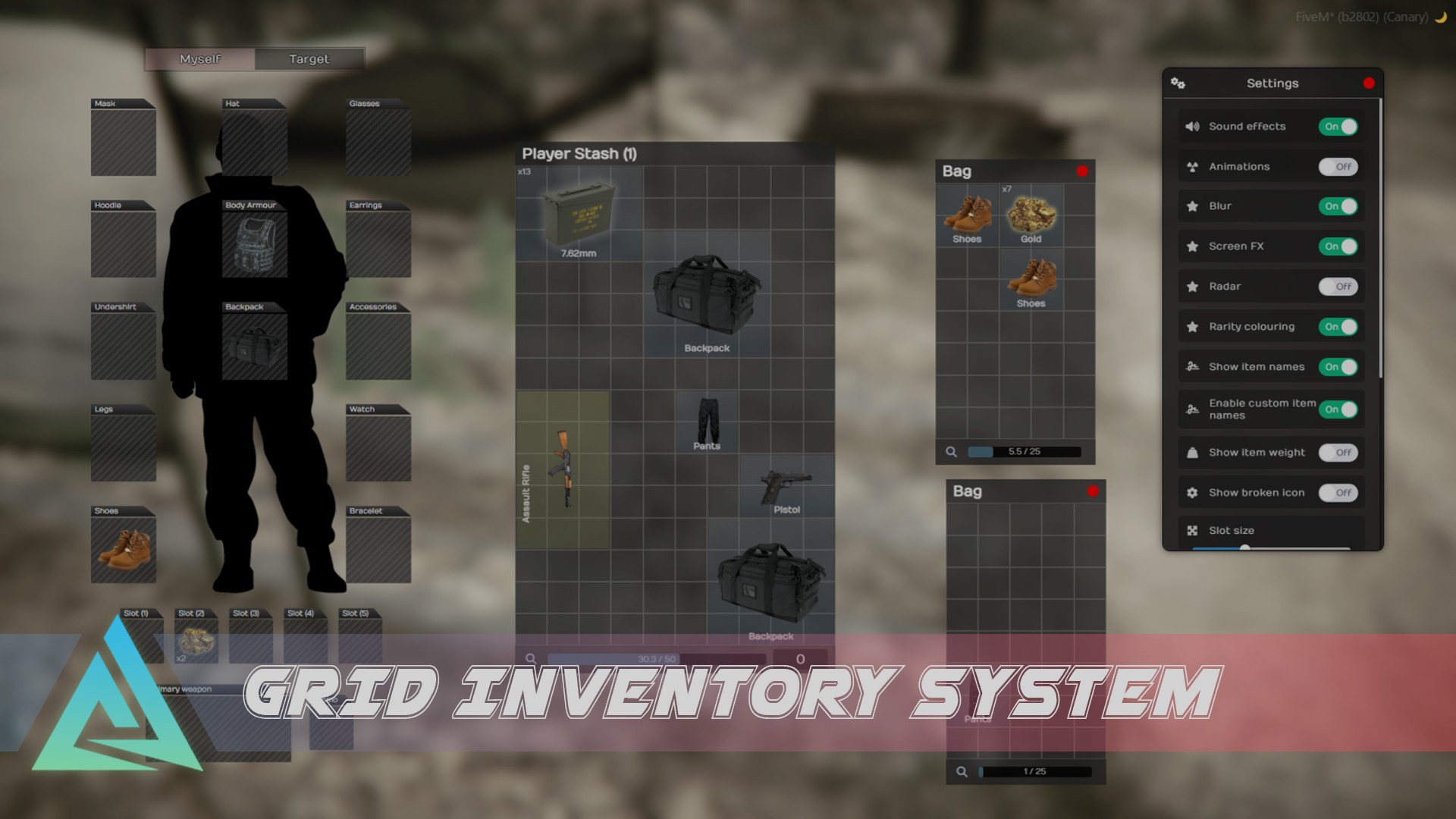 [Grid Inventory] esx qbcore standalone {OPEN-SOURCE}