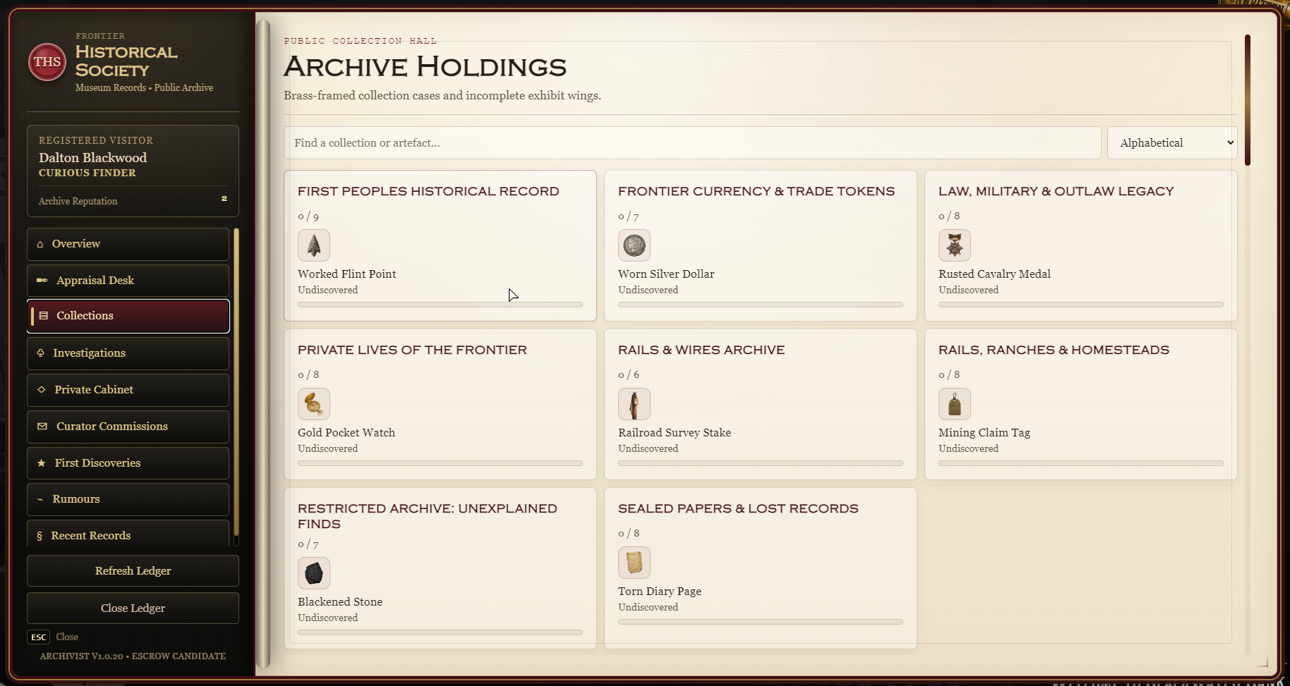 Hypas Archivist — (VORP, RedM)  Advanced Exploration, Artefacts & Museum System