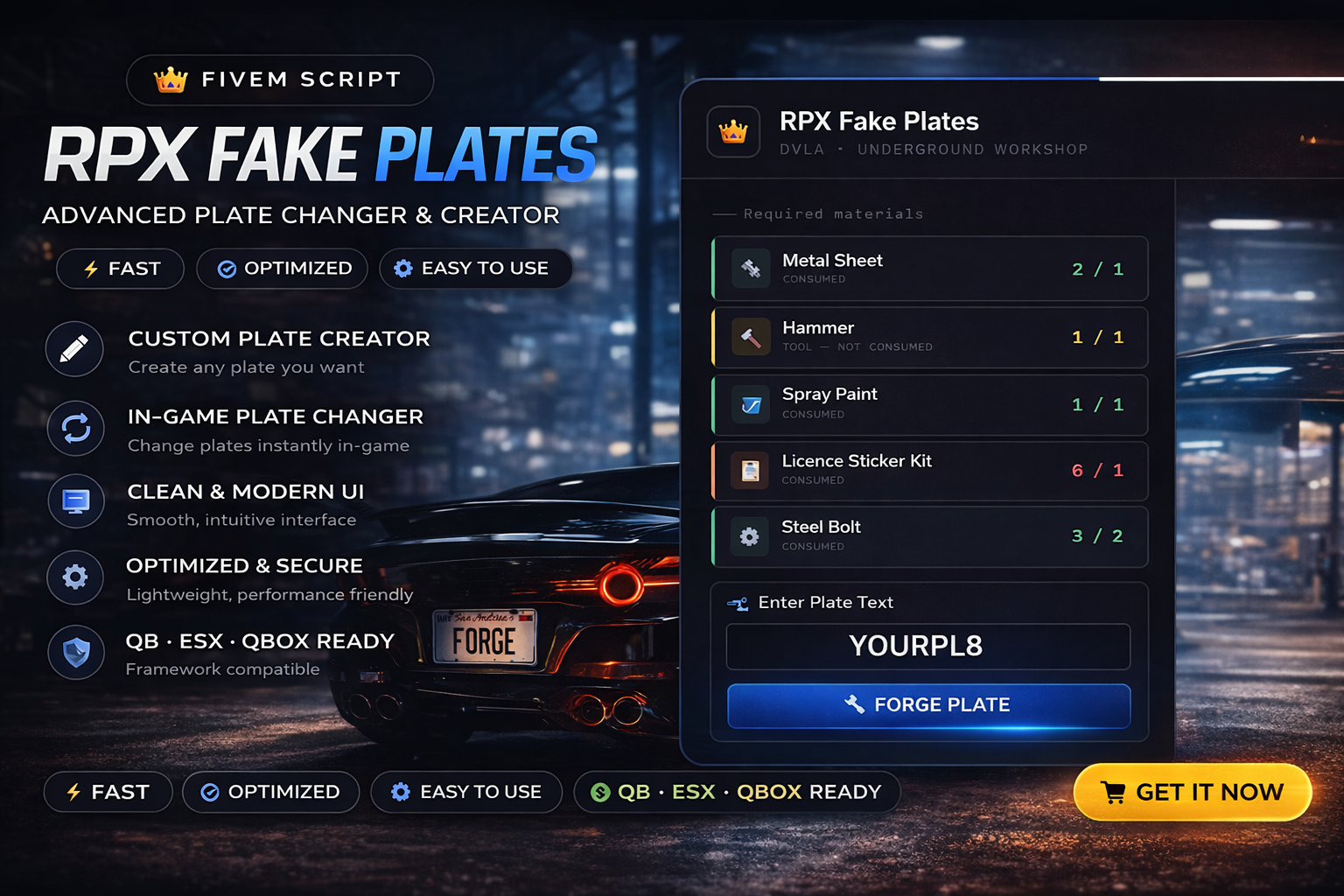 Fake Plates (qb,qbx,esx)