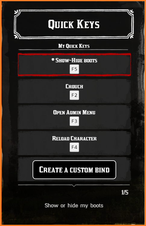 ⌨️Quick Keys Menu