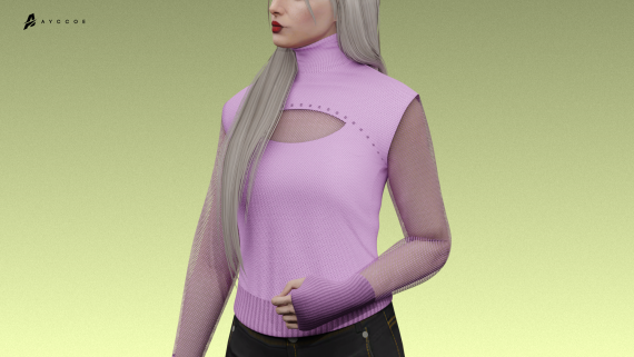 Net Sleeves Turtleneck (MP Female)