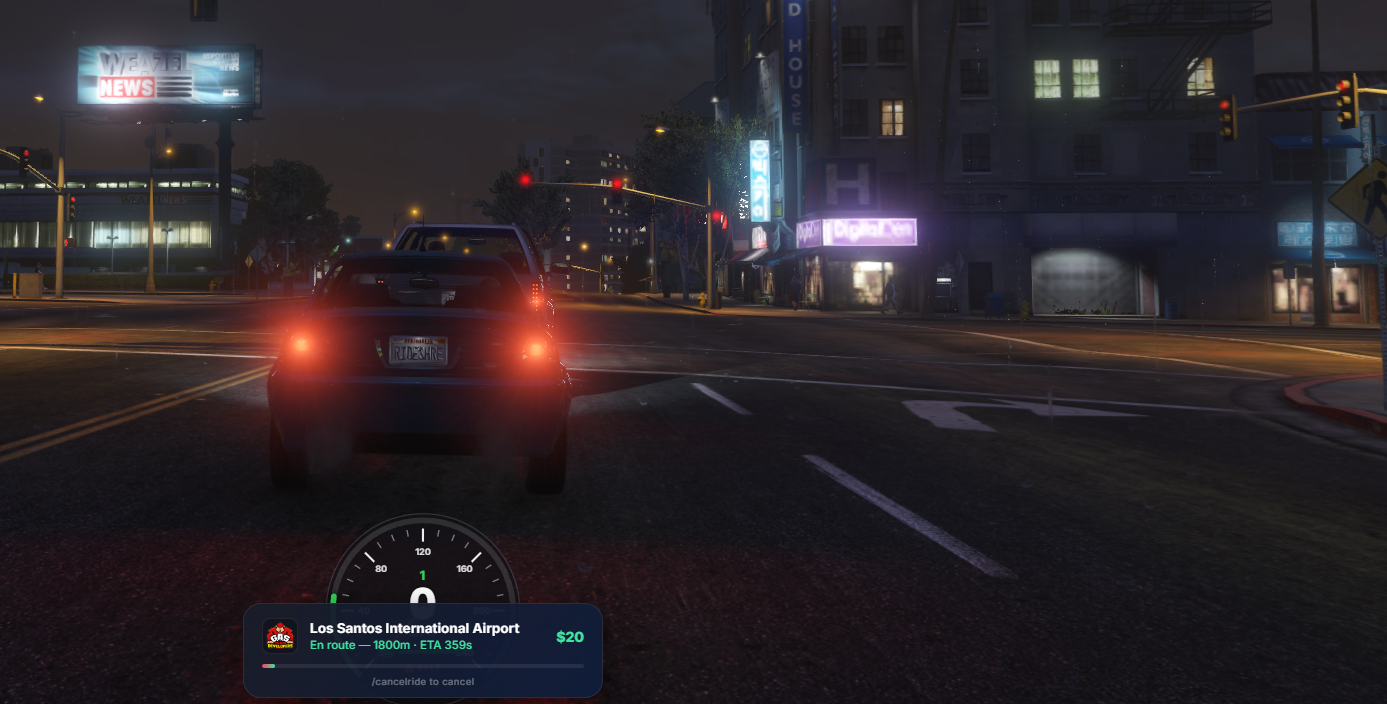 NPC Ride-Hailing / Taxi System for FiveM (QBCore / Qbox / ESX)
