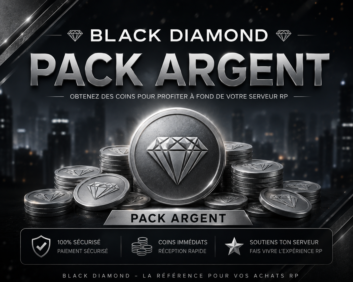 Pack Argent — 500 Coins + 10 offert