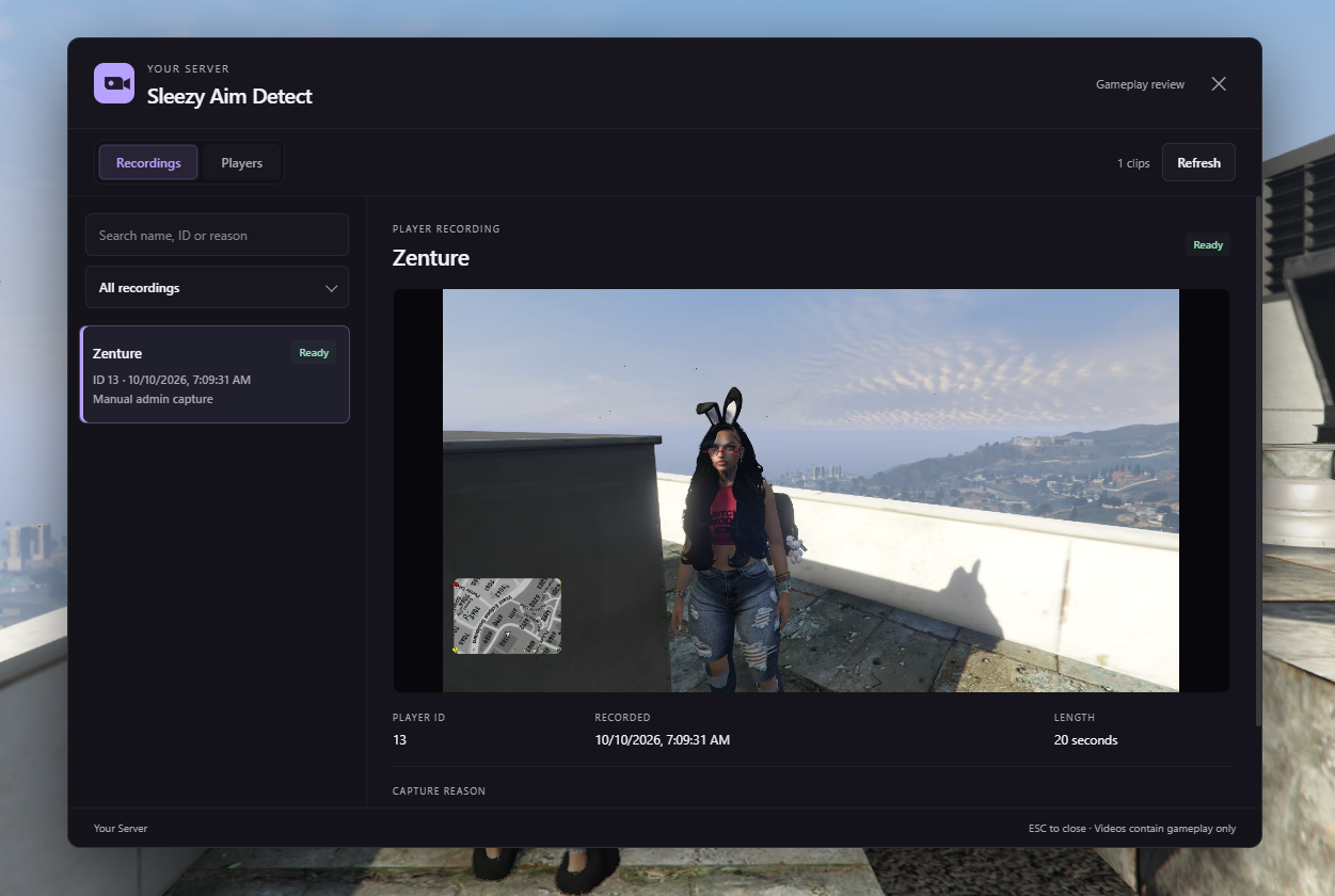 Sleezy Development • Advanced Aim Detection (ESX, QBCore, Qbox, & Standalone)
