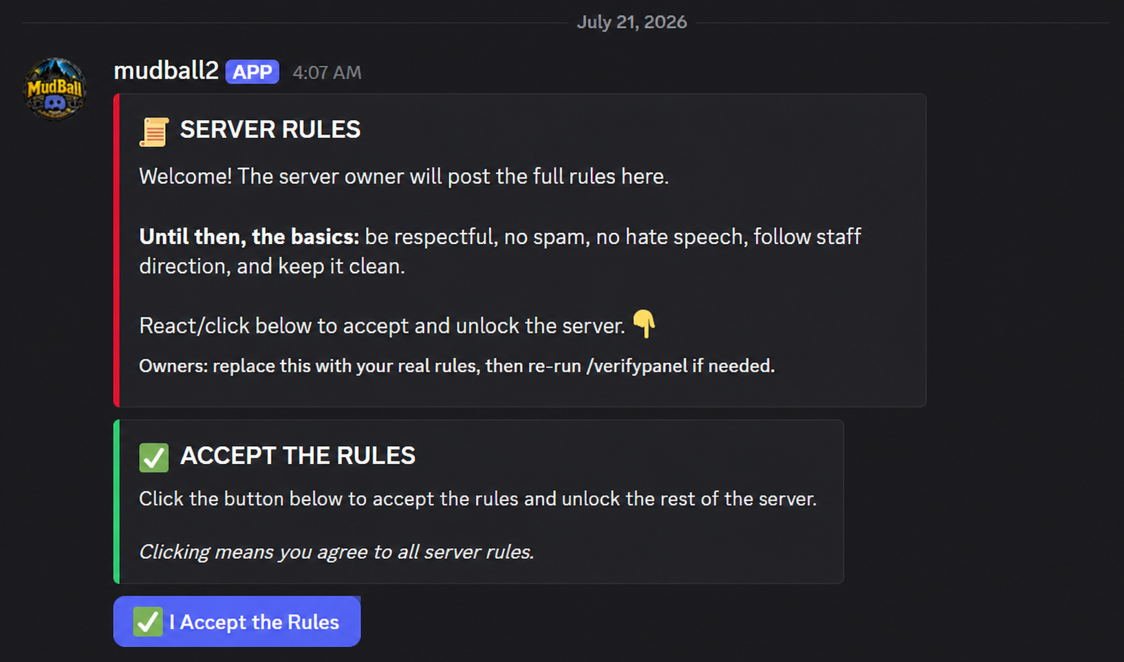MudBall — AI Moderator & Full Discord Server Installer