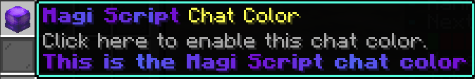 Magi Script Chat Color