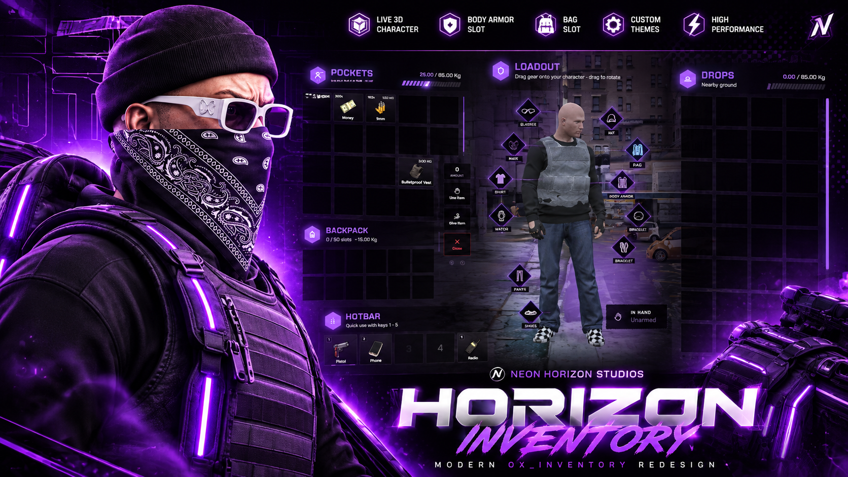 Horizon Inventory β ox_inventory Redesign π¦