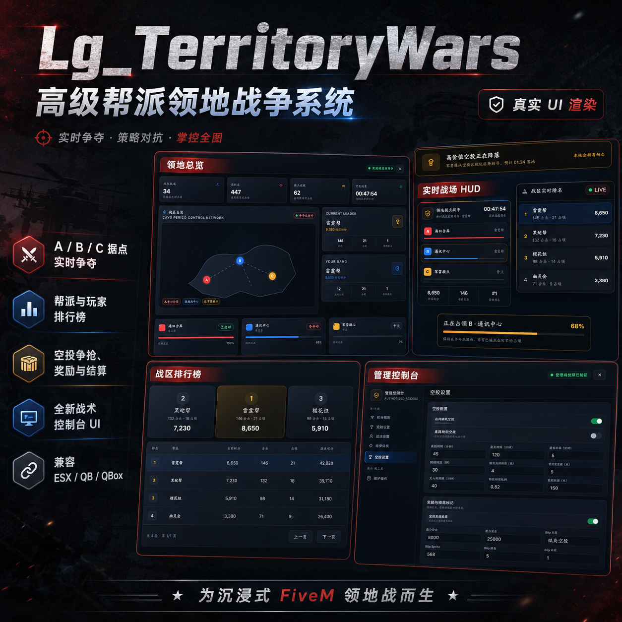 ⚔️ Lg_TerritoryWars — FiveM Territory War System