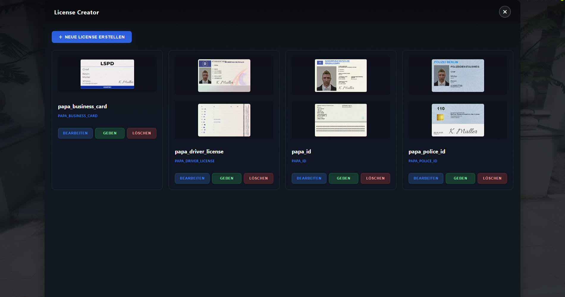Ultimatives Lizenz- & Ausweissystem Screenshot 8