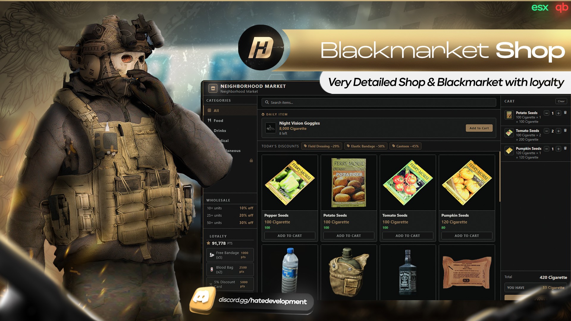 Shop with loyalty & Blackmarket