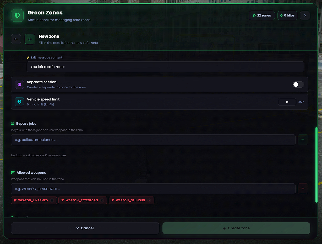 Green Zone System Escrowed [ESX, QB, QBOX, STANDALONE]