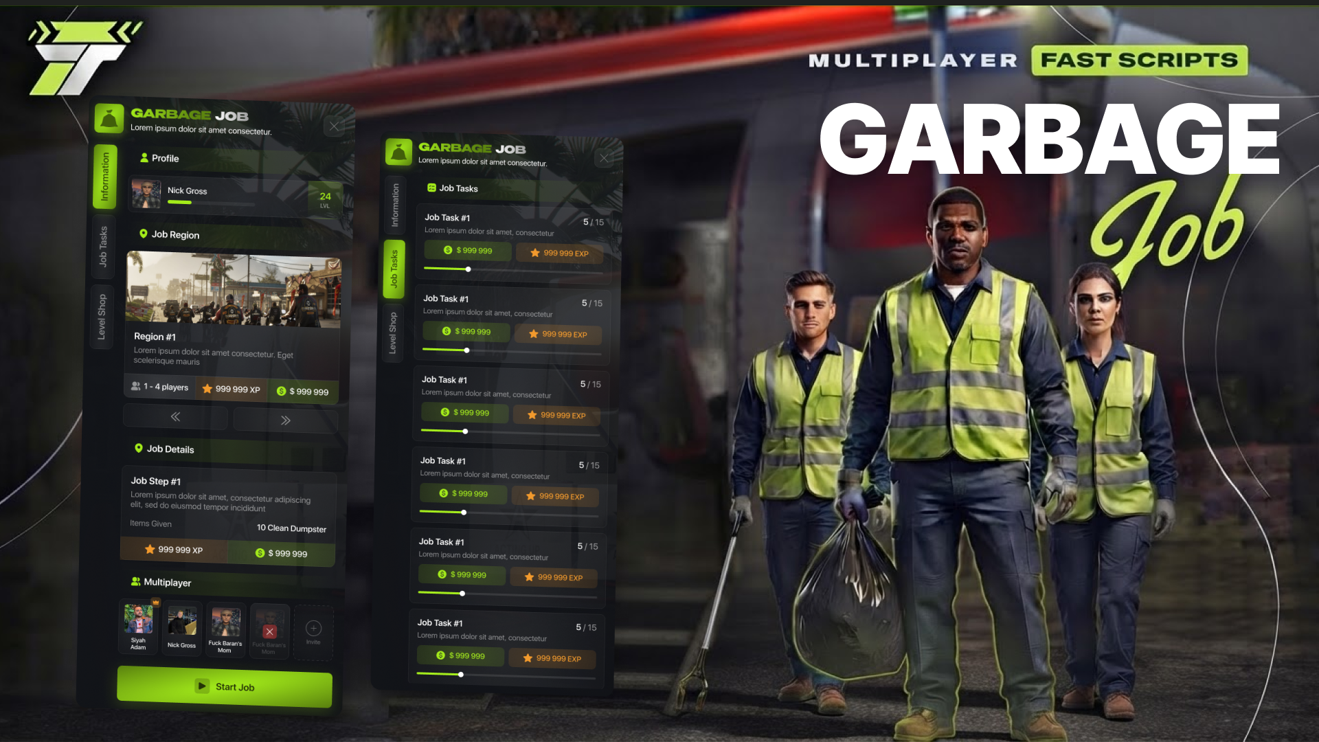 Multiplayer Garbage Job