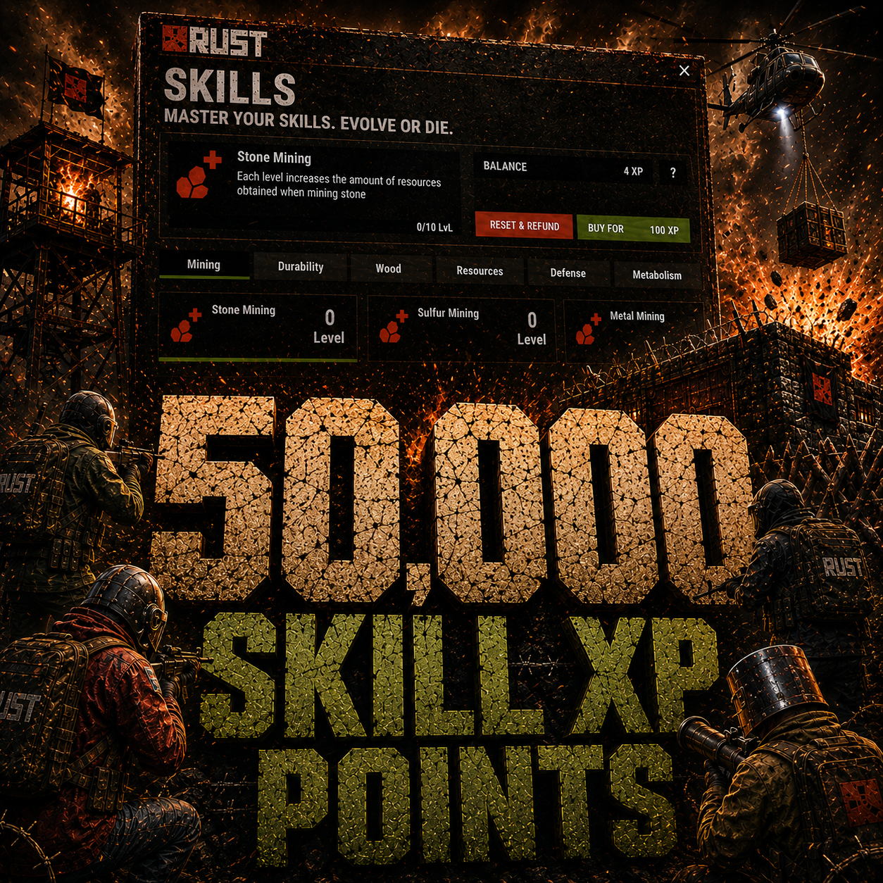 50,000 SKILL XP POINT BOOST