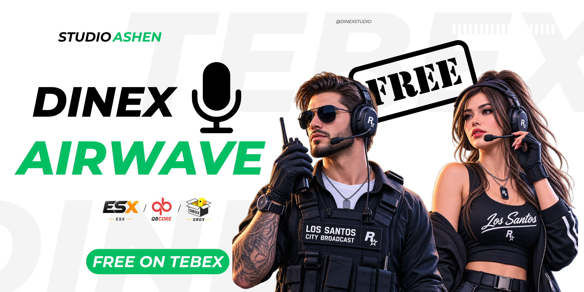 DINEX AirWave AI Broadcast System [FREE] [ESX,Qbox,QBCore,Standalone]