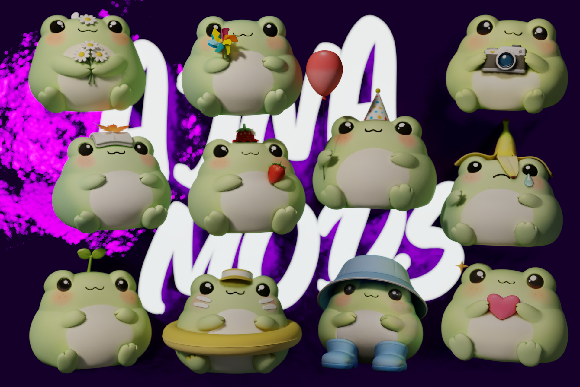 Pack Cute Frogs 01