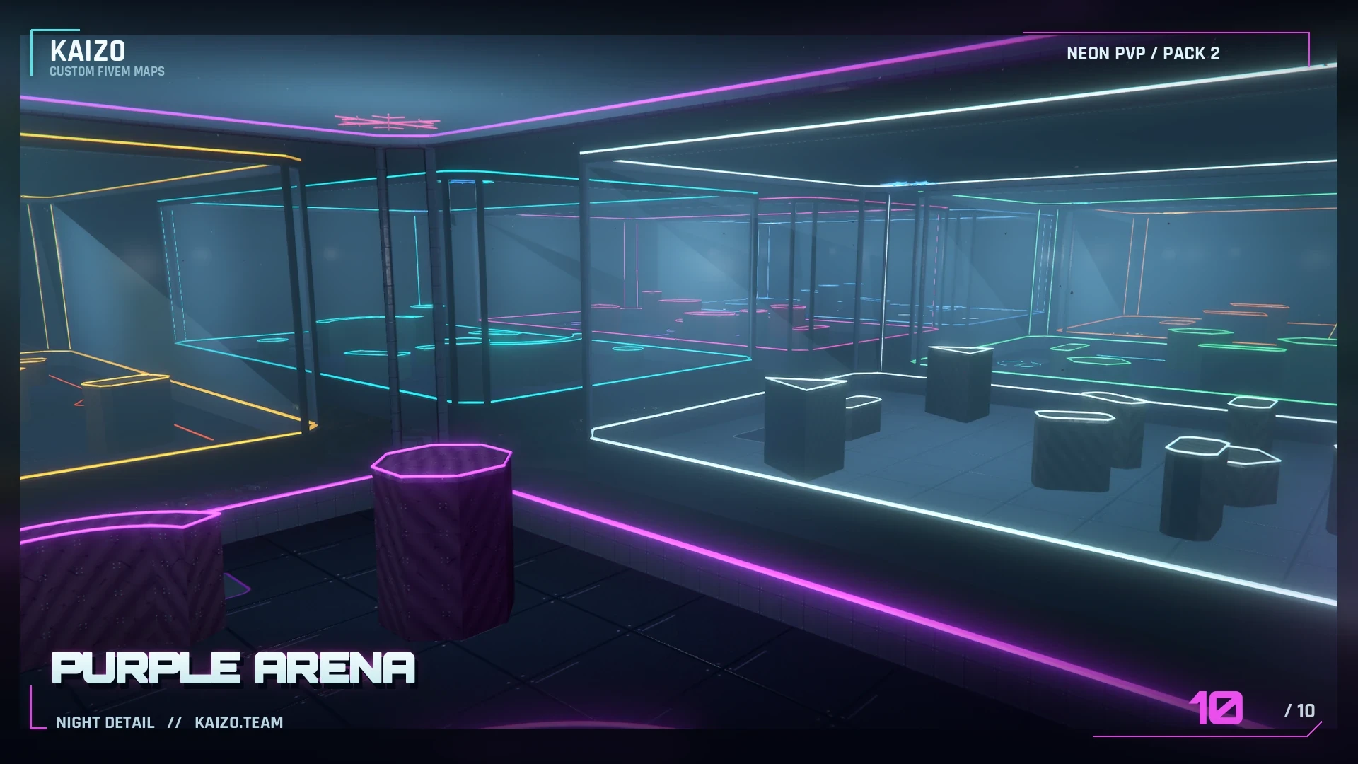 FiveM Neon PVP Map Pack 2 | Multicolor Arenas | KAIZO
