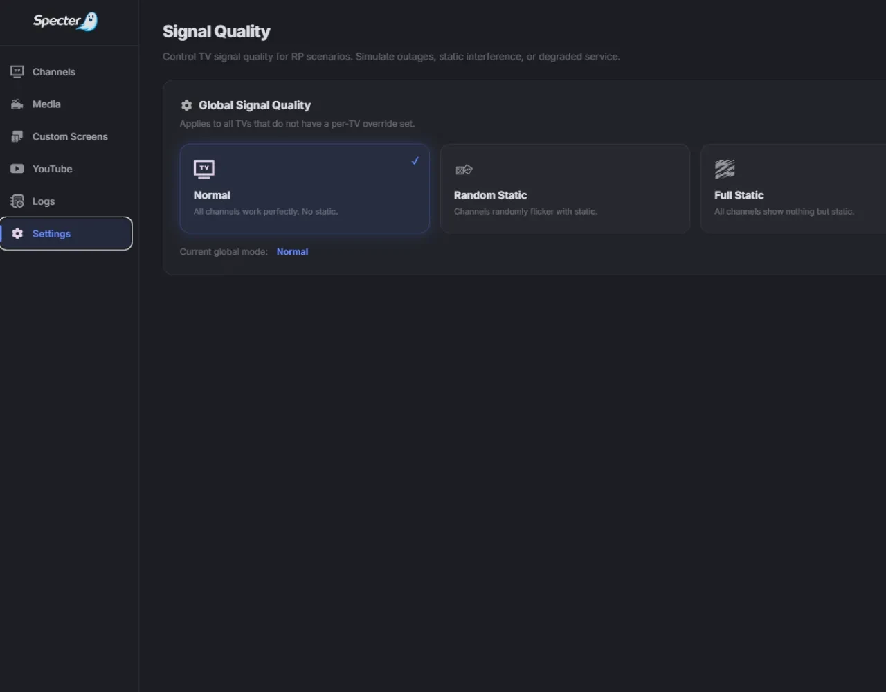 Specter - TV & Broadcast Network Simulator