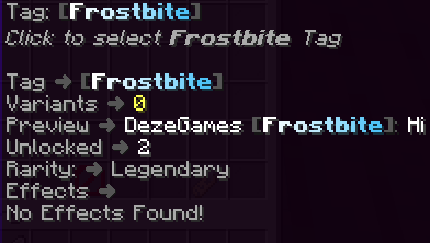 Frostbite Tag