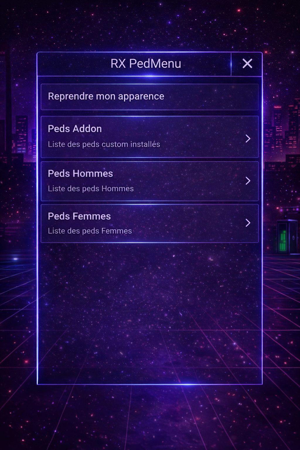 🎭 RX_PedMenu