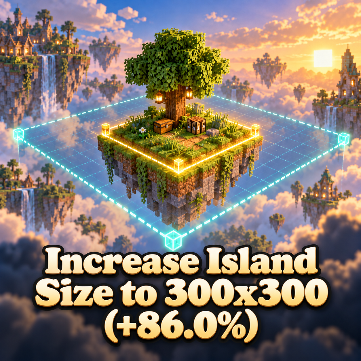Increase Island Size to 300x300 (+86.0%)
