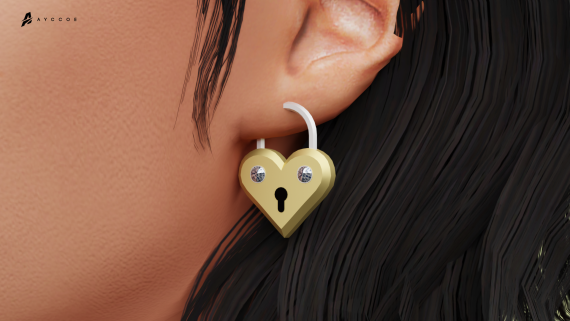 Heart Lock Earrings (MP Female)