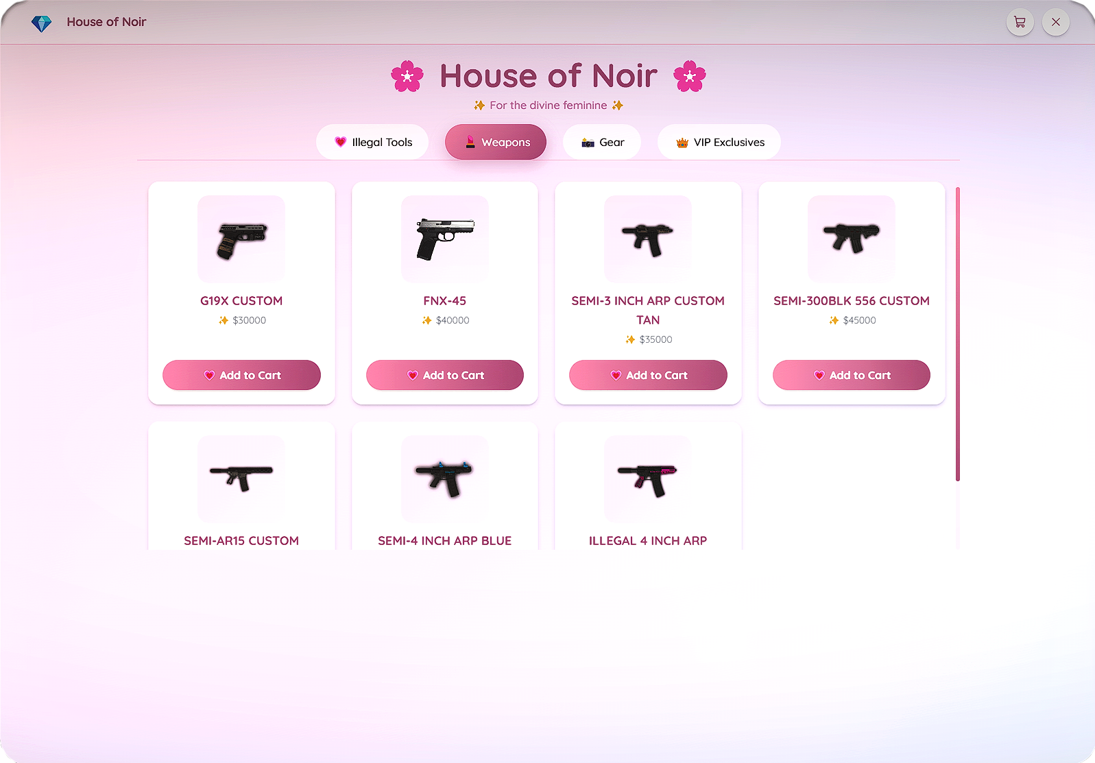 🌸 House of Noir — Black Market