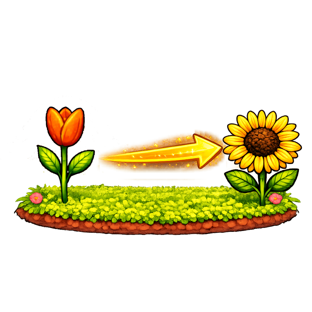 Tulip -> Sunflower
