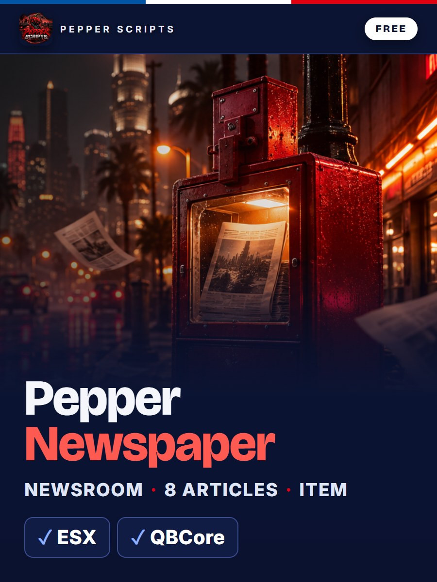 Pepper Newspaper – Free FiveM Newspaper Script