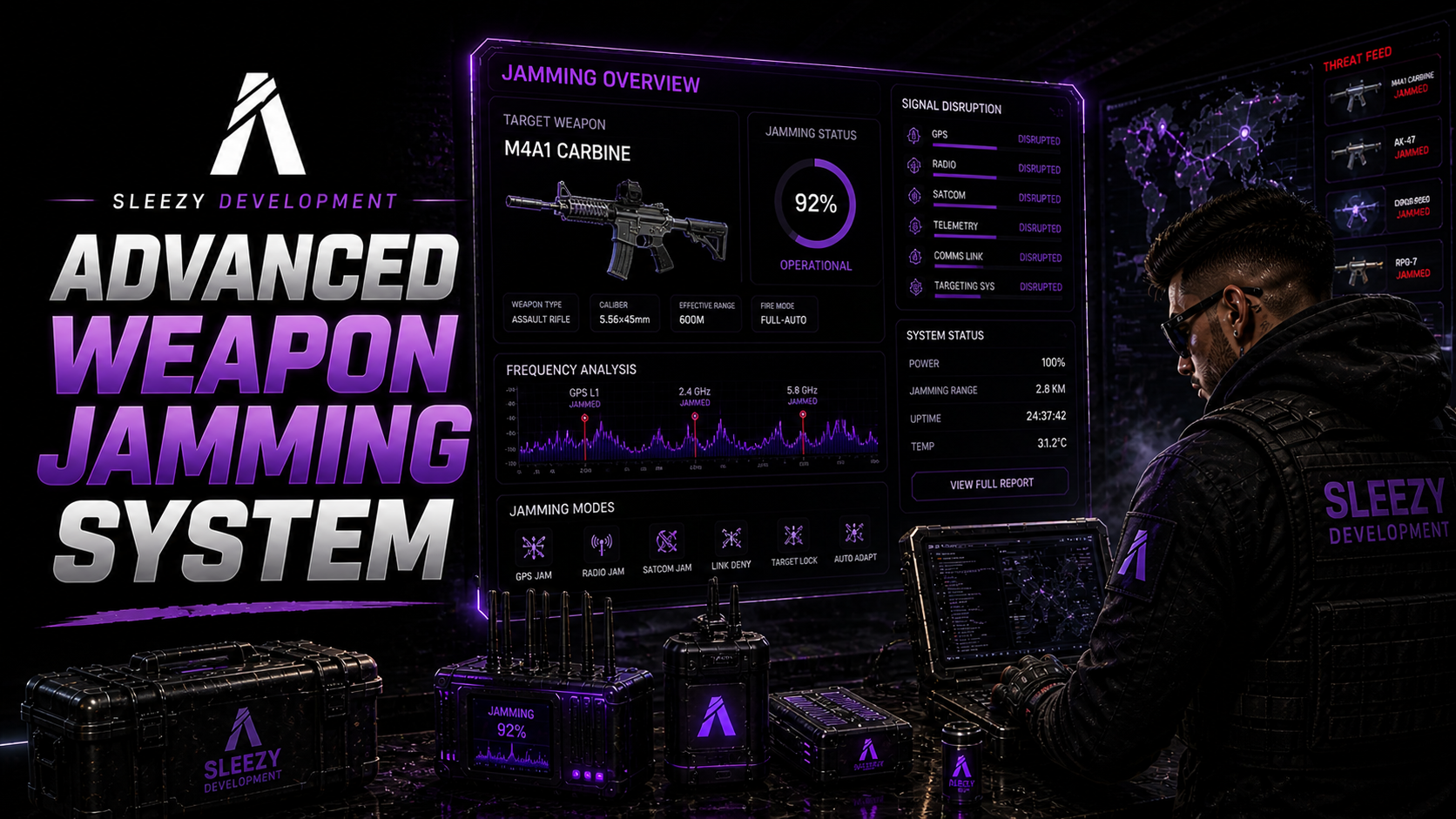 Sleezy Development • Advanced Weapon Jamming System (ESX, QBCore, Qbox, & Standalone)