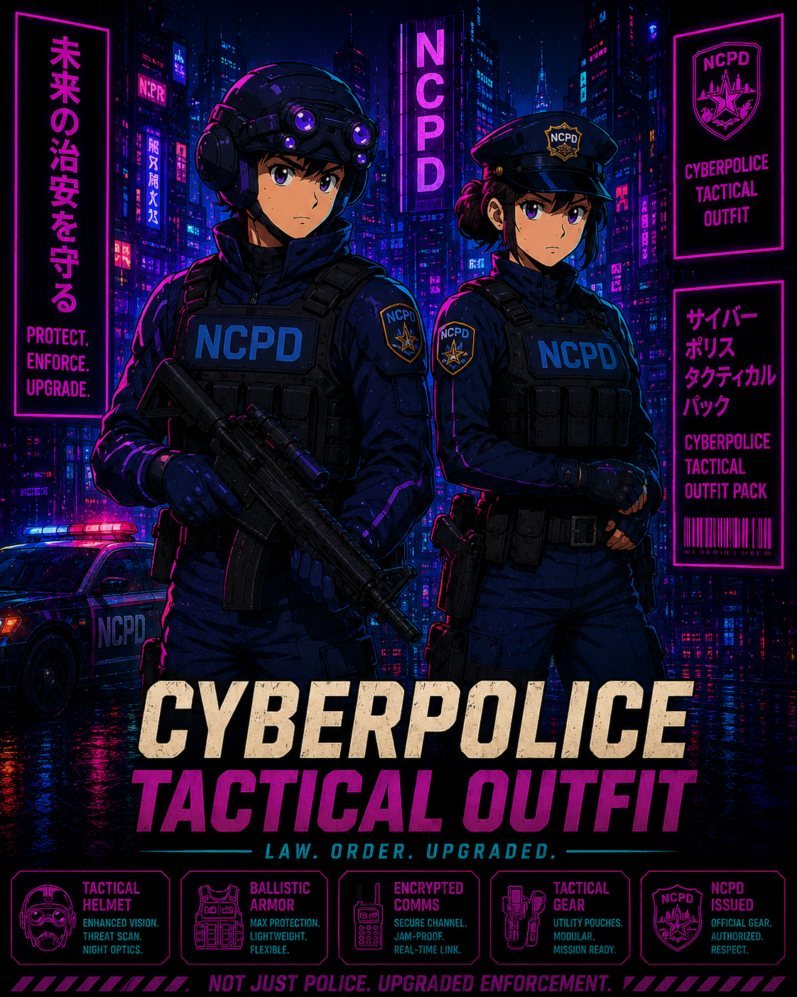 Cyberpolice Tactical Outfit – Futuristic Law Enforcement Gear
