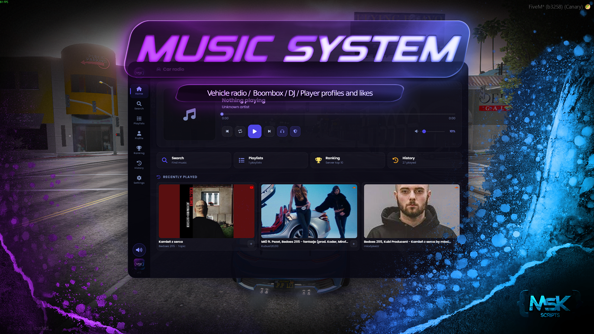 Music System [ESX, QB, QBOX, STANDALONE]