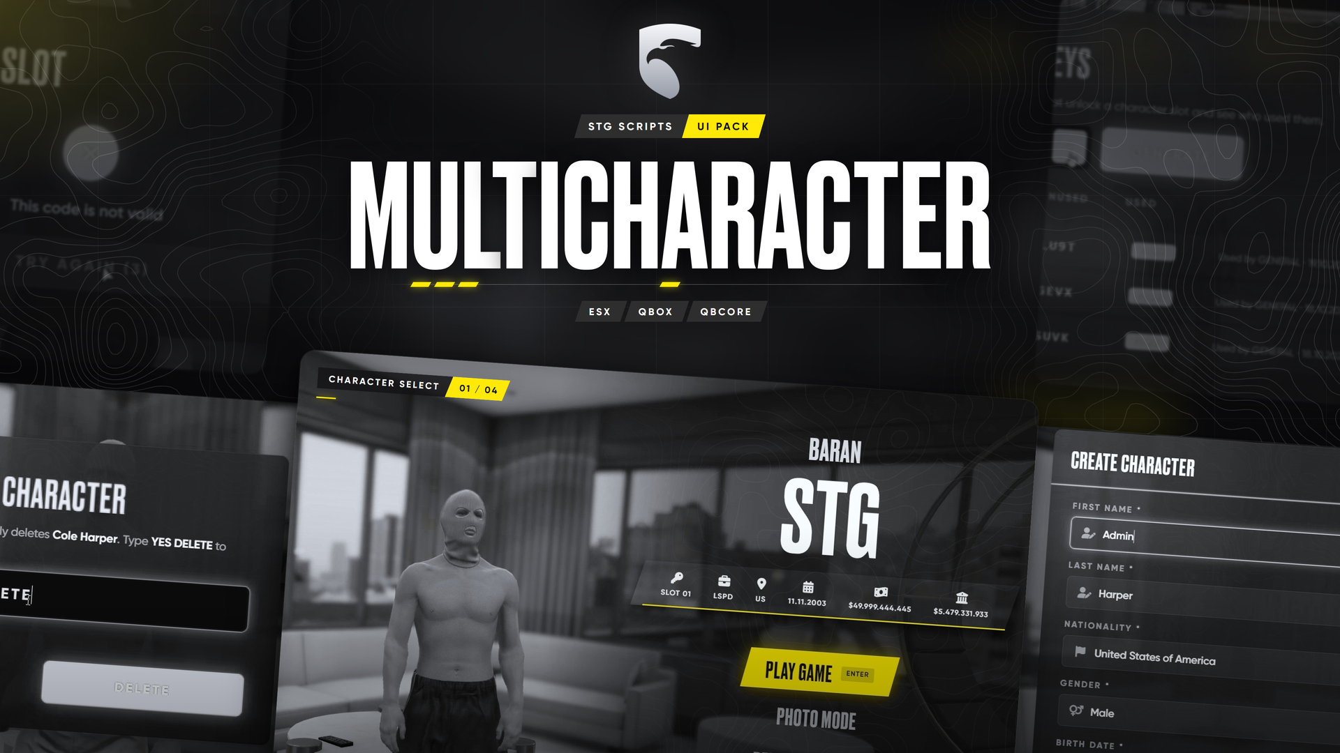 FiveM UI Pack: Multicharacter Script